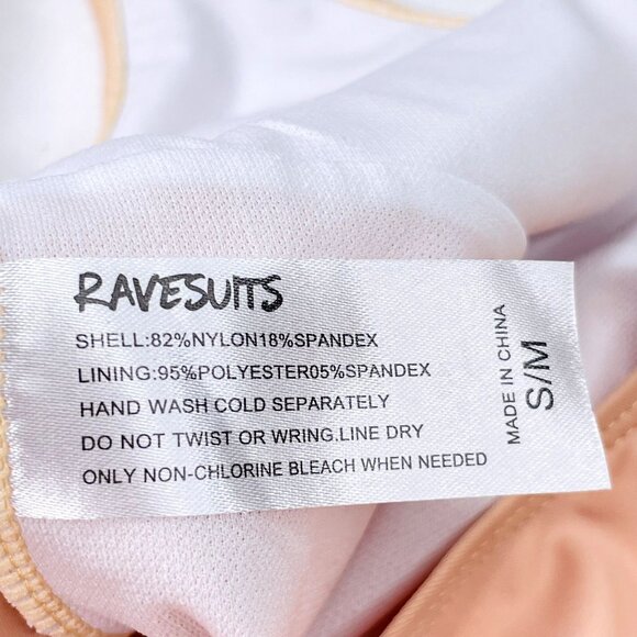 NWT Ravesuits SEND NUDES Womens Nude Low Back Hi Cut One Piece Swimsuit S / M - Picture 4 of 7